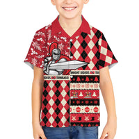 Personalized Trinbago Cricket Christmas Family Matching Off Shoulder Maxi Dress and Hawaiian Shirt Merry Xmas Knight Riders - Wonder Print Shop