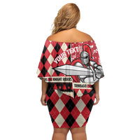 Personalized Trinbago Cricket Christmas Family Matching Off Shoulder Short Dress and Hawaiian Shirt Merry Xmas Knight Riders - Wonder Print Shop