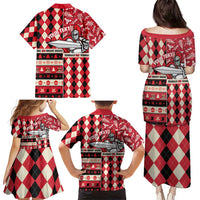 Personalized Trinbago Cricket Christmas Family Matching Puletasi and Hawaiian Shirt Merry Xmas Knight Riders - Wonder Print Shop