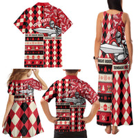 Personalized Trinbago Cricket Christmas Family Matching Tank Maxi Dress and Hawaiian Shirt Merry Xmas Knight Riders - Wonder Print Shop