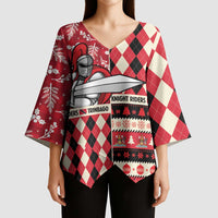 Personalized Trinbago Cricket Christmas Kimono Sleeve Blouse Merry Xmas Knight Riders - Wonder Print Shop