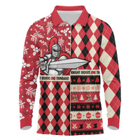Personalized Trinbago Cricket Christmas Long Sleeve Polo Shirt Merry Xmas Knight Riders - Wonder Print Shop
