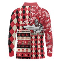 Personalized Trinbago Cricket Christmas Long Sleeve Polo Shirt Merry Xmas Knight Riders - Wonder Print Shop