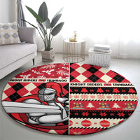 Trinbago Cricket Christmas Round Carpet Merry Xmas Knight Riders - Wonder Print Shop