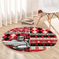 Trinbago Cricket Christmas Round Carpet Merry Xmas Knight Riders - Wonder Print Shop