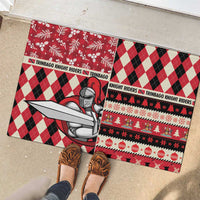Trinbago Cricket Christmas Rubber Doormat Merry Xmas Knight Riders - Wonder Print Shop