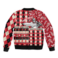Personalized Trinbago Cricket Christmas Sleeve Zip Bomber Jacket Merry Xmas Knight Riders - Wonder Print Shop