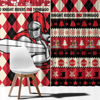 Trinbago Cricket Christmas Window Curtain Merry Xmas Knight Riders - Wonder Print Shop