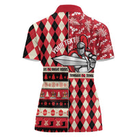 Personalized Trinbago Cricket Christmas Women Polo Shirt Merry Xmas Knight Riders - Wonder Print Shop