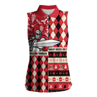 Personalized Trinbago Cricket Christmas Women Sleeveless Polo Shirt Merry Xmas Knight Riders - Wonder Print Shop