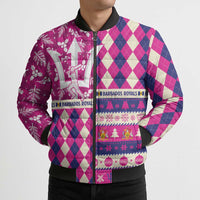 Personalized Barbados Cricket Christmas Bomber Puffer Jacket Merry Xmas Royals - Wonder Print Shop