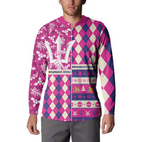 Personalized Barbados Cricket Christmas Button Sweatshirt Merry Xmas Royals - Wonder Print Shop