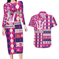 Personalized Barbados Cricket Christmas Couples Matching Long Sleeve Bodycon Dress and Hawaiian Shirt Merry Xmas Royals - Wonder Print Shop