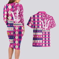 Personalized Barbados Cricket Christmas Couples Matching Long Sleeve Bodycon Dress and Hawaiian Shirt Merry Xmas Royals - Wonder Print Shop
