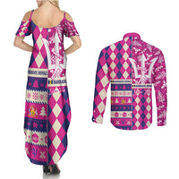 Personalized Barbados Cricket Christmas Couples Matching Summer Maxi Dress and Long Sleeve Button Shirt Merry Xmas Royals - Wonder Print Shop