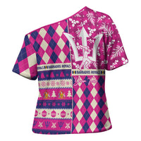 Personalized Barbados Cricket Christmas Cross Shoulder Shirt Merry Xmas Royals - Wonder Print Shop