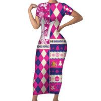 Personalized Barbados Cricket Christmas Family Matching Short Sleeve Bodycon Dress and Hawaiian Shirt Merry Xmas Royals - Wonder Print Shop