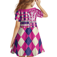 Personalized Barbados Cricket Christmas Kid Short Sleeve Dress Merry Xmas Royals - Wonder Print Shop