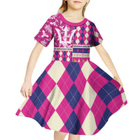 Personalized Barbados Cricket Christmas Kid Short Sleeve Dress Merry Xmas Royals - Wonder Print Shop