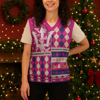 Personalized Barbados Cricket Christmas Knitted V-Neck Vest Merry Xmas Royals - Wonder Print Shop