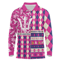 Personalized Barbados Cricket Christmas Long Sleeve Polo Shirt Merry Xmas Royals - Wonder Print Shop