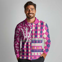 Personalized Barbados Cricket Christmas Long Sleeve Polo Shirt Merry Xmas Royals - Wonder Print Shop