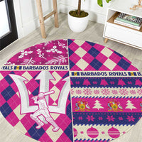 Barbados Cricket Christmas Round Carpet Merry Xmas Royals - Wonder Print Shop