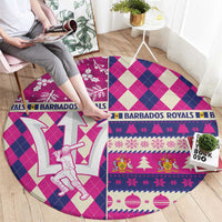 Barbados Cricket Christmas Round Carpet Merry Xmas Royals - Wonder Print Shop