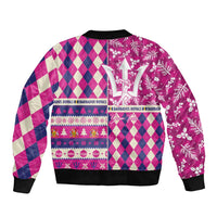 Personalized Barbados Cricket Christmas Sleeve Zip Bomber Jacket Merry Xmas Royals - Wonder Print Shop