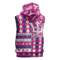 Personalized Barbados Cricket Christmas Sleeveless Zip Hoodie Merry Xmas Royals - Wonder Print Shop