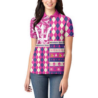 Personalized Barbados Cricket Christmas Women Polo Shirt Merry Xmas Royals - Wonder Print Shop