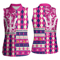 Personalized Barbados Cricket Christmas Women Sleeveless Polo Shirt Merry Xmas Royals - Wonder Print Shop