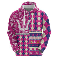 Personalized Barbados Cricket Christmas Zip Hoodie Merry Xmas Royals - Wonder Print Shop