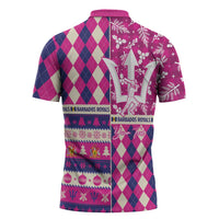 Personalized Barbados Cricket Christmas Zipper Polo Shirt Merry Xmas Royals - Wonder Print Shop
