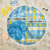 St Lucia Cricket Christmas Beach Blanket Merry Xmas Kings - Wonder Print Shop