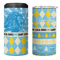 Personalized St Lucia Cricket Christmas 4 in 1 Can Cooler Tumbler Merry Xmas Kings - Wonder Print Shop