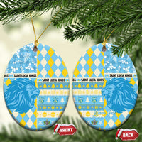 Personalized St Lucia Cricket Christmas Ceramic Ornament Merry Xmas Kings - Wonder Print Shop