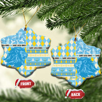 Personalized St Lucia Cricket Christmas Ceramic Ornament Merry Xmas Kings - Wonder Print Shop