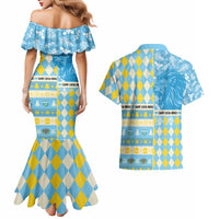 Personalized St Lucia Cricket Christmas Couples Matching Mermaid Dress and Hawaiian Shirt Merry Xmas Kings - Wonder Print Shop