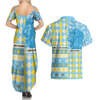 Personalized St Lucia Cricket Christmas Couples Matching Summer Maxi Dress and Hawaiian Shirt Merry Xmas Kings - Wonder Print Shop