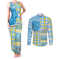 Personalized St Lucia Cricket Christmas Couples Matching Tank Maxi Dress and Long Sleeve Button Shirt Merry Xmas Kings - Wonder Print Shop
