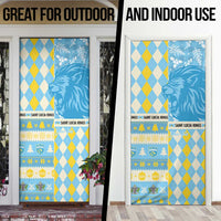 Personalized St Lucia Cricket Christmas Door Cover Merry Xmas Kings - Wonder Print Shop