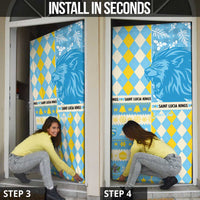 Personalized St Lucia Cricket Christmas Door Cover Merry Xmas Kings - Wonder Print Shop