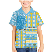 Personalized St Lucia Cricket Christmas Family Matching Mermaid Dress and Hawaiian Shirt Merry Xmas Kings - Wonder Print Shop