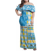 Personalized St Lucia Cricket Christmas Family Matching Off Shoulder Maxi Dress and Hawaiian Shirt Merry Xmas Kings - Wonder Print Shop