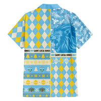 Personalized St Lucia Cricket Christmas Family Matching Short Sleeve Bodycon Dress and Hawaiian Shirt Merry Xmas Kings - Wonder Print Shop