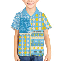 Personalized St Lucia Cricket Christmas Family Matching Tank Maxi Dress and Hawaiian Shirt Merry Xmas Kings - Wonder Print Shop