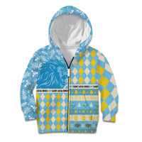 Personalized St Lucia Cricket Christmas Kid Hoodie Merry Xmas Kings - Wonder Print Shop