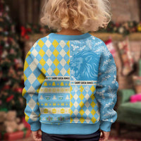 Personalized St Lucia Cricket Christmas Kid Ugly Christmas Sweater Merry Xmas Kings - Wonder Print Shop
