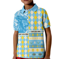Personalized St Lucia Cricket Christmas Kid Polo Shirt Merry Xmas Kings - Wonder Print Shop